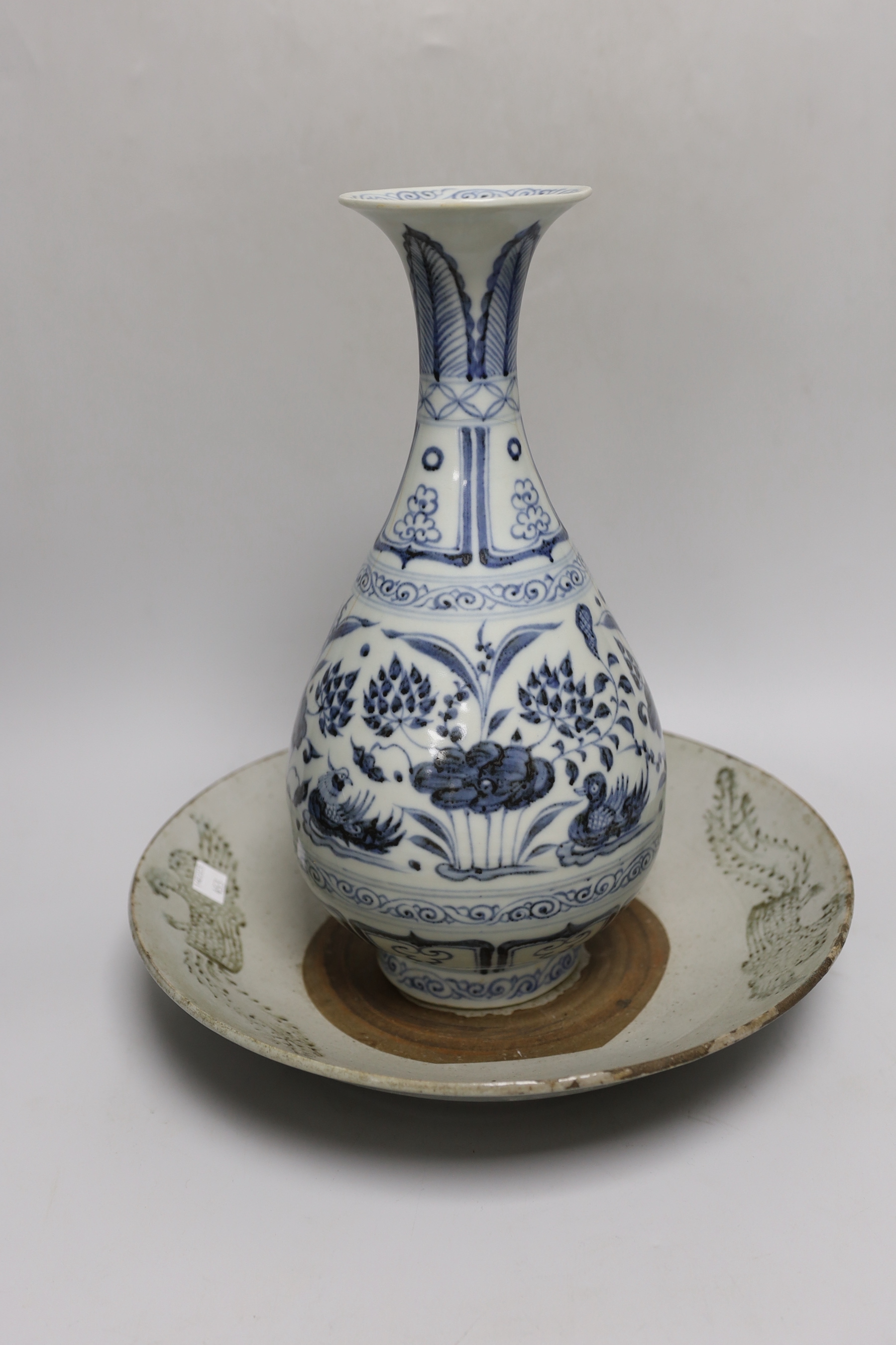 A group of blue and white Chinese ceramics